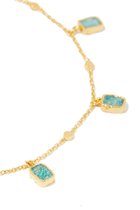 Lena Charm Choker, 18K Gold Plated Vermeil on Sterling Silver & Amazonite 