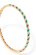 Tornado Bracelet, 18k Rose Gold with Green Mother of Pearl & Diamonds