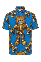 Teddy Robot Short Sleeve Flannel Shirt