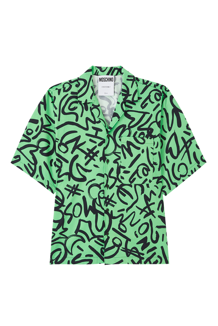 All-Over Scribble Print Shirt