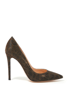 Gianvito 105 Leopard Print Lame Pumps