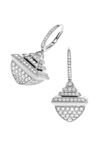 Cleo Drop Earrings, 18k White Gold & Full Diamonds