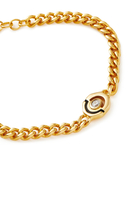 Floating Hex Pendant Bracelet, 18k Gold-Plated Brass