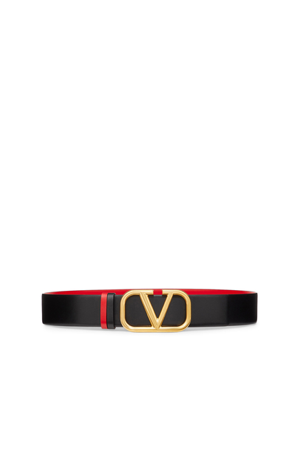 V Logo Buckle Belt