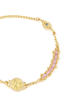 Love Bracelet, 18k Yellow Gold with Pink Sapphire & Diamonds