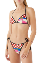 Giardino-Print Halterneck Bikini Top