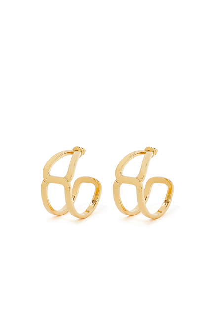 Marcie Hoop Earrings, 18k Gold-Plated Brass