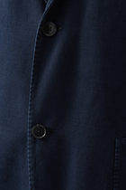 Slim Fit Single-Breasted Cotton Blend Jacket