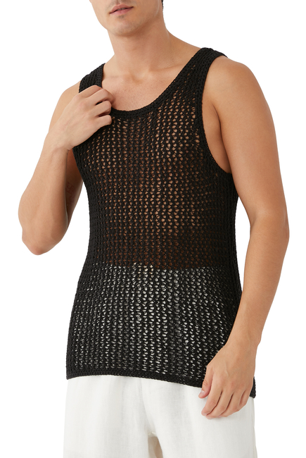 Open Work Knit Tank Top