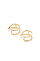 Marcie Hoop Earrings, 18k Gold-Plated Brass