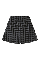 Houndstooth Wool Mini Skirt