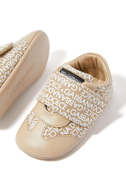 Kids All-Over Logo-Print Touch-Strap Sneakers