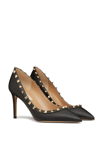 Rockstud Leather Pumps