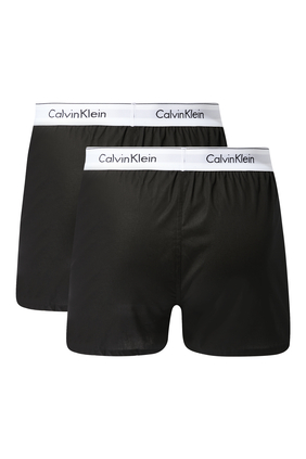 Calvin Klein 3-pack boxer briefs with logo waistband in black