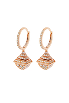 Cleo Mini Rev Earrings, 18k Rose Gold with Full Diamonds