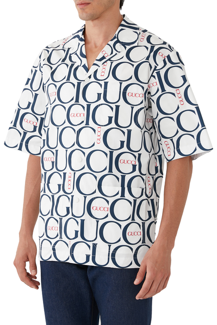 Maxi Logo-Print Fabric Shirt