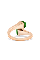Cleo Slim Ring, 18k Pink Gold, Green Agate & Diamonds