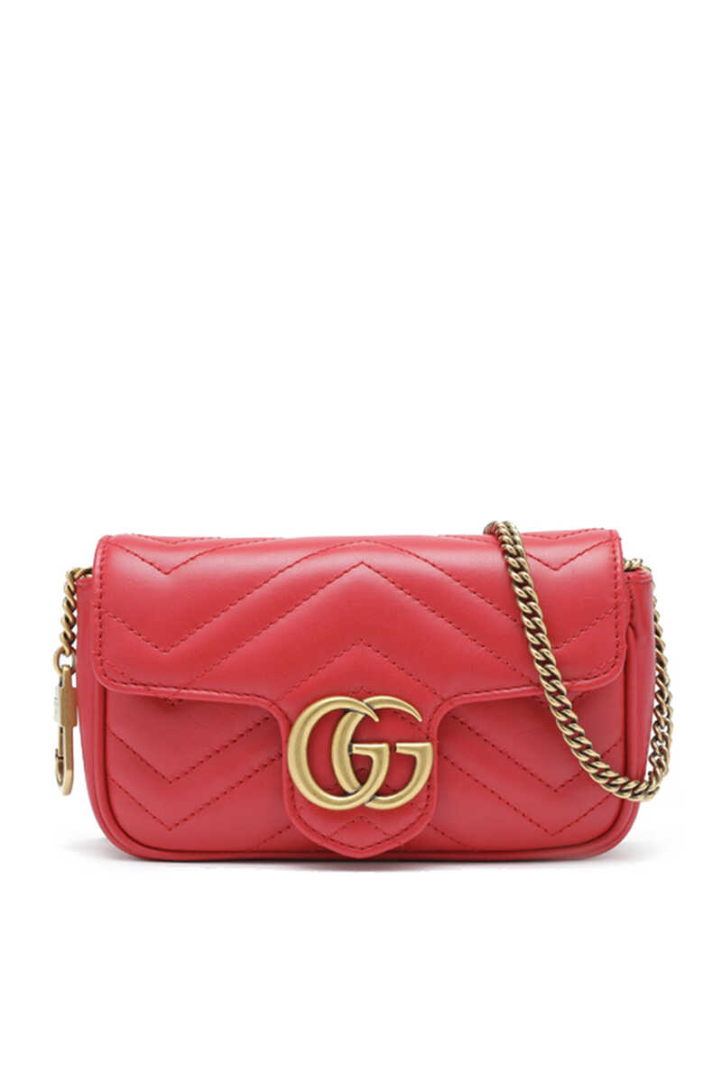 Buy Red Gucci GG Marmont Matelassé Leather Super Mini Bag - Womens for AED 3600.00 Mini Bags ...