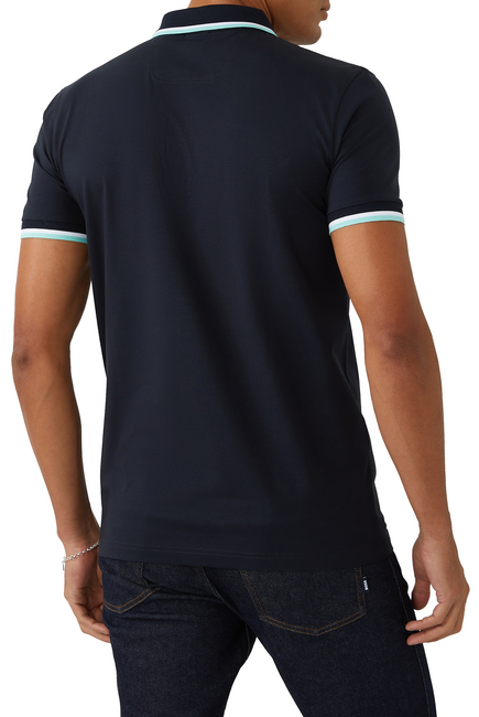 Circular Logo Slim-Fit Polo Shirt