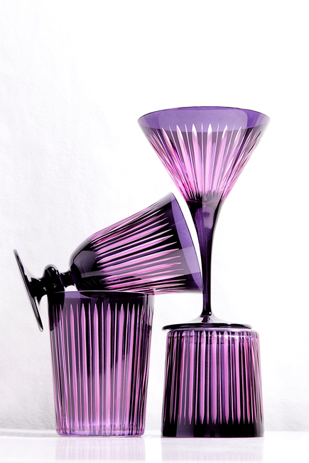 Prism Purple Highball Glass, Set of 4