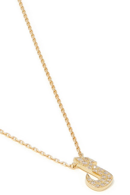 Oula XS Letter L Necklace, 18k Yellow Gold with Diamonds