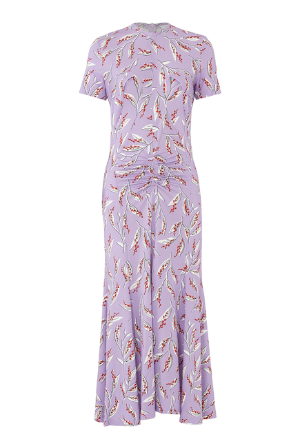 Short-Sleeve Printed Dress