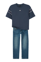 Kids EA Text Logo Denim Pants