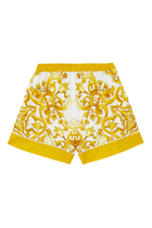 Kids Twill Shorts with Majolica Print