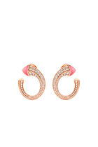 Cleo Venus Stud Earrings, 18k Rose Gold with Pink Coral & Diamonds