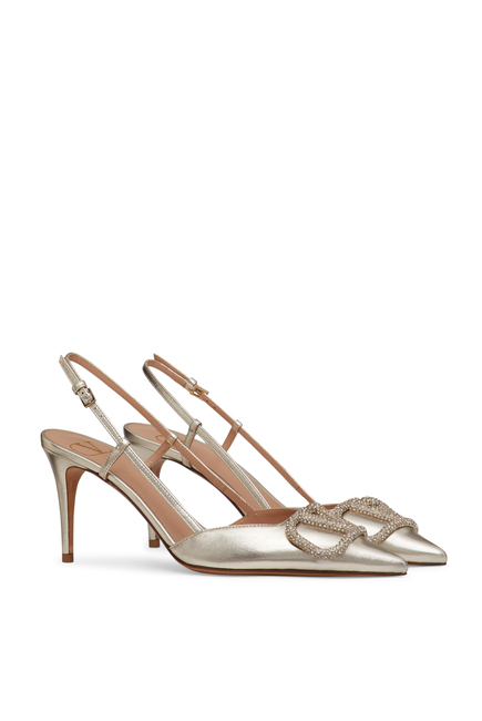 Valentino Garavani 80 V Logo Slingback Pumps