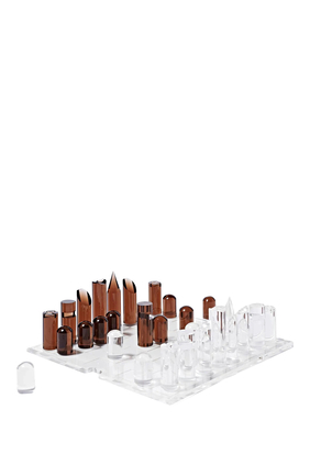 Lucite Limited-Edition Chess & Checkers Set