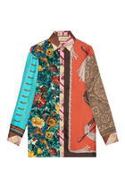 Heritage Patchwork Print Silk Shirt