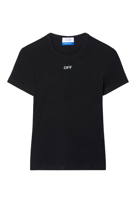 Logo Ribbed Basic T-Shirt