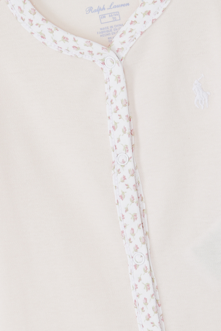 Floral-Trimmed Sleepsuit