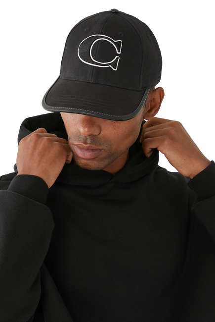 Logo Detail Canvas Baseball Cap