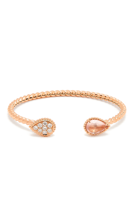 Serpent Boheme Motif Bracelet, 18k Rose Gold, Quartz & Diamonds
