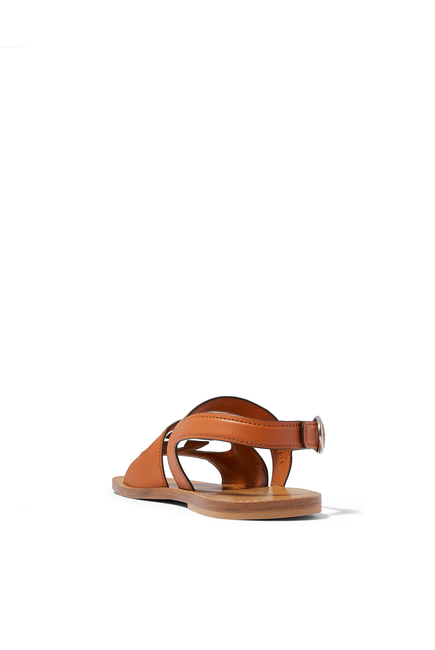Interlocking G Cut-Out Leather Sandals