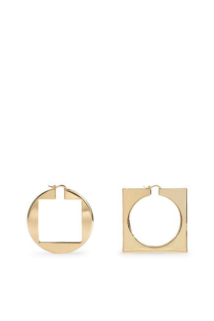 Les Creoles Rond Carré Earrings