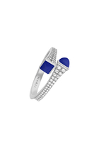 Cleo Slim Ring, 18k White Gold Lapis Lazuli & Diamonds