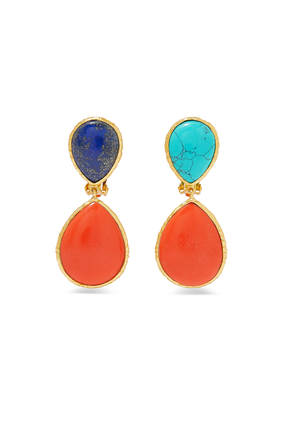 Malibu 14K Gold-Plated Coral Earrings