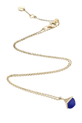 Cleo Mini Rev Drop Necklace, 18k Yellow Gold & Diamonds