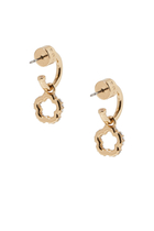 Pave Tea Rose Huggie Earrings