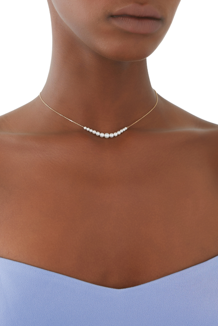 Pearl and Diamond Drop Necklace