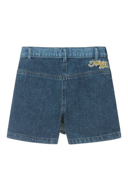 Kids Denim Pleated Skort