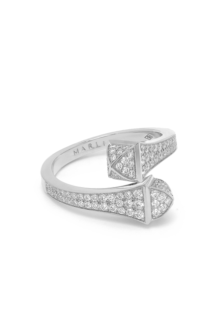 Cleo Ring, 18k White Gold & Full Diamond