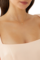 Oula XS Letter F Necklace, 18k Yellow Gold with Diamonds