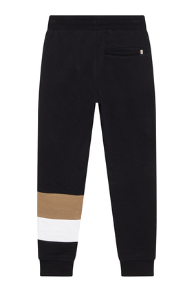 Striped Track Pants With Logo Print
