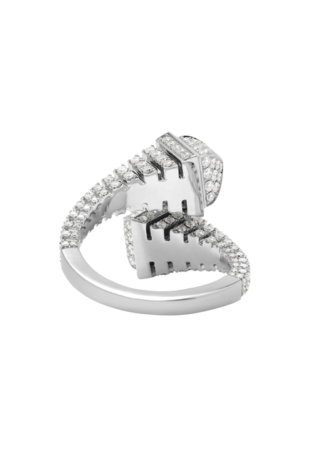 Cleo Rev Full Ring, 18K White Gold & Diamonds