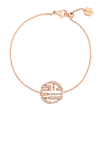 Avenues Luxe Chain Bracelet, 18k Rose Gold with Diamonds
