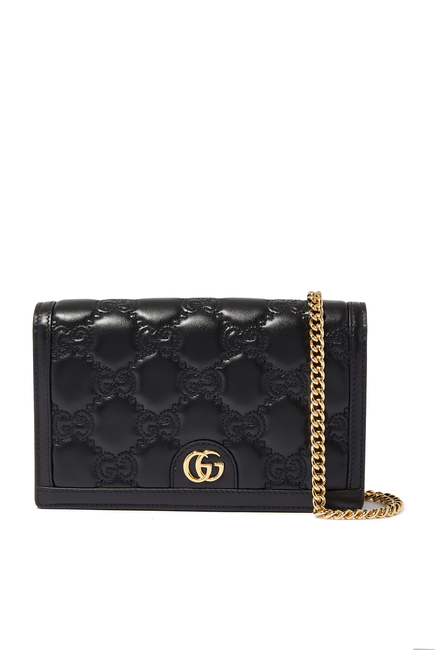 GG Matelassé Leather Chain Wallet